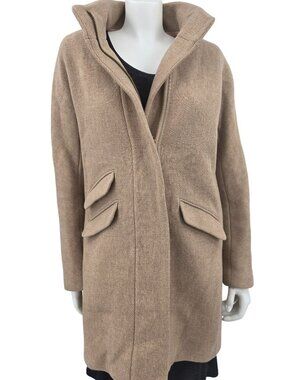 J.Crew Italian Stadium Cloth Coat By Nello Gori Size 4 Tan Wool Blend